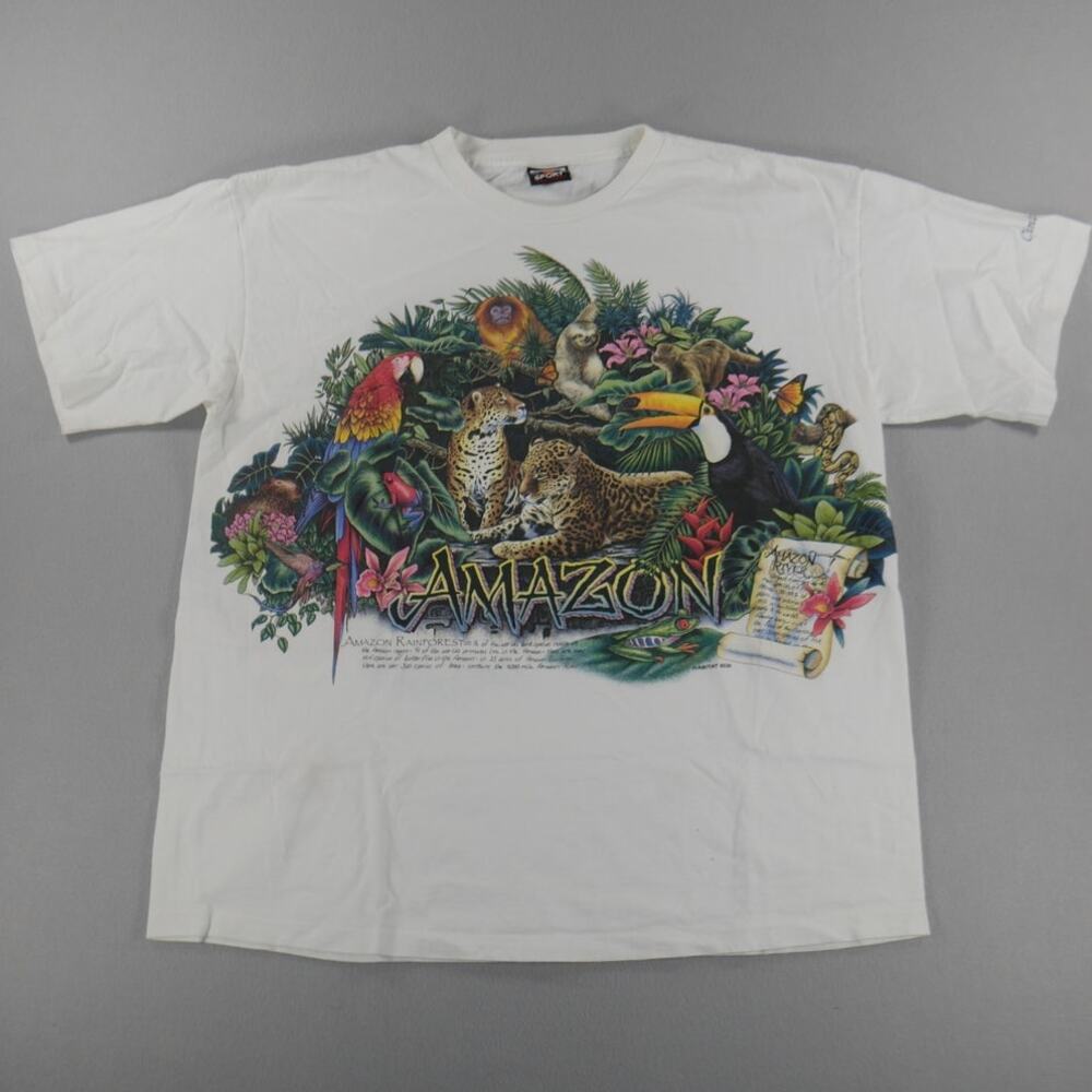 Vintage 90s Signal Amazon Animals Wildlife Single Stitch Cincinnati Zoo Size XXL